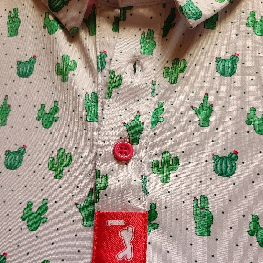 Mens Bogey Bros Golf Polo Prick-ly Pear Cactus Shirt Sz. XL - Picture 2 of 8